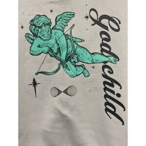 Genuine Authentic Garment Godchild Cherub Angel Hoodie Sweatshirt Men 2XL Grey